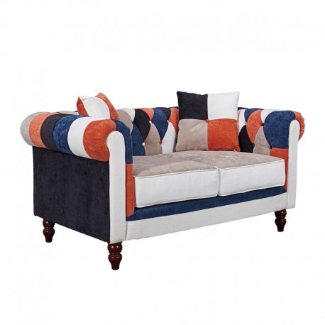 furmod Soffa Chesterfield Patchwork 2-sits