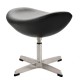 Ottomaanse replica van de lederen Egg Chair van ontwerper Arne Jacobsen