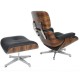 Replica Eames Lounge chair met chromen voet van Charles & Ray Eames