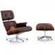 Replika Eames Lounge stol med kromfot av Charles & Ray Eames