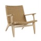 Replica van de Scandinavian Lounge CH25 fauteuil in essenhout