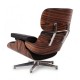 Replika Eames Lounge stol med kromfot av Charles & Ray Eames