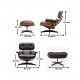 Kopia av Eames Lounge stol i syntetiskt läder av Charles & Ray