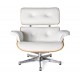 Replika Eames Lounge stol med kromfot av Charles & Ray Eames