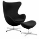 Replica Egg Chair met voetensteun van ontwerper Arne Jacobsen