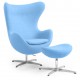 Replica Egg Chair met voetensteun van ontwerper Arne Jacobsen