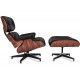 Replika fotela Eames Lounge ze skóry anilinowej i drewna Palissandro autorstwa Charles 