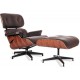 Replika fotela Eames Lounge ze skóry anilinowej i drewna Palissandro autorstwa Charles 