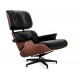 Replica Eames Lounge Chair Premium-versie in anilineleer en walnoothout