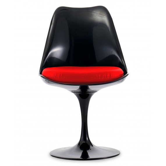 Replica van de geheel zwarte Tulip Chair van de beroemde ontwerper Eero Saarinen