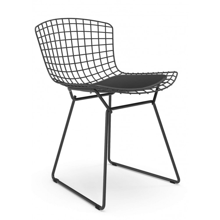 Reinig de vloer computer Mondstuk Replica Bertoia stoel in zwart staal - metalen stoelen