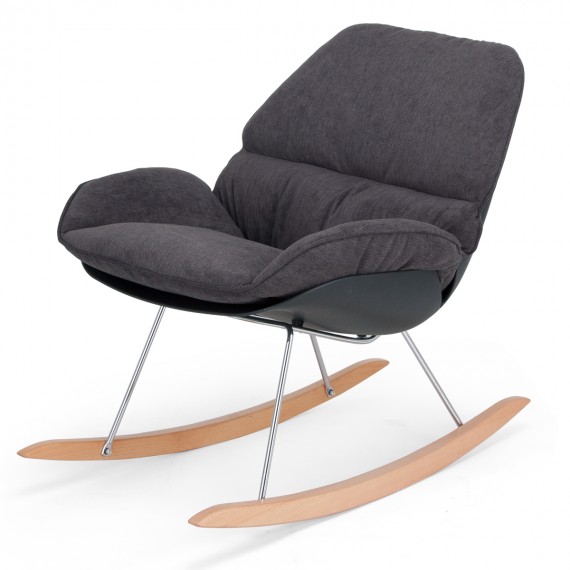 Replica Bay Rocking Chair design schommelstoel met grijs kussen