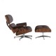 Replika Eames Lounge stol med kromfot av Charles & Ray Eames