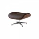 Replica Eames Lounge chair met chromen voet van Charles & Ray Eames