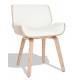 Nordic Plywood chair with leatherette cushion in maple wood