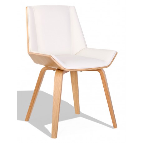 Nordic Plywood S chair with leatherette and maple wood cushion