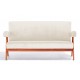 Sofa West vintage z drewna tekowego i tapicerki boucle