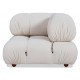 Laurel corner sofa with left back upholstered in bouclé