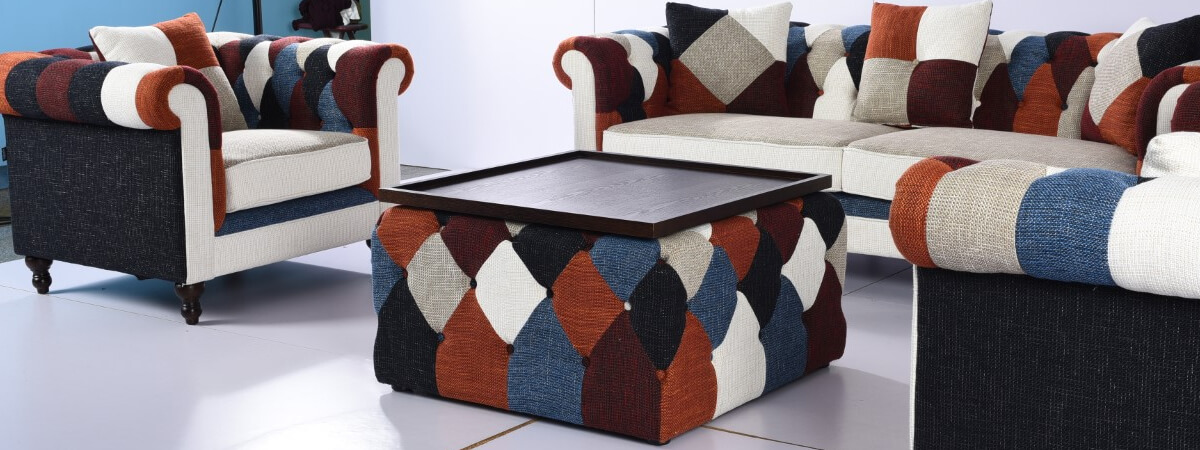 Chesterfield Patchwork Nordic Style Couchtisch